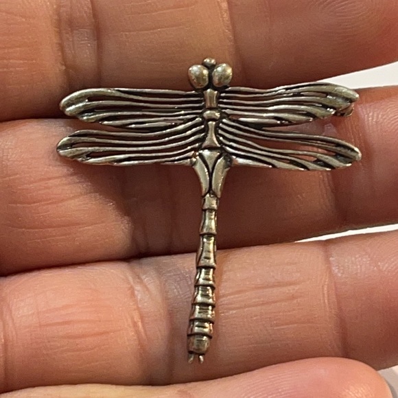 925 Sterling Silver Dragonfly Brooch - Picture 2 of 6